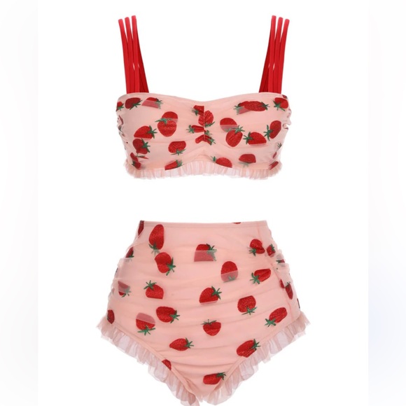 Retro Stage Other - Retro Stage 1950s Lace Strawberry Cami Tankini Set Size XL NWT